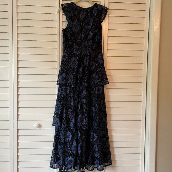 Lulu's Navy Blue Lace Ruffled Tiered Sleeveless Maxi Dress - Picture 6 of 8